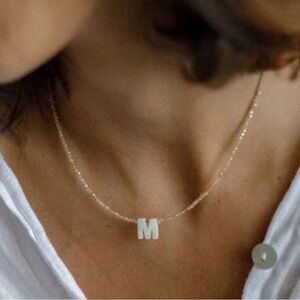 Boho beaded Initial Necklace S1176